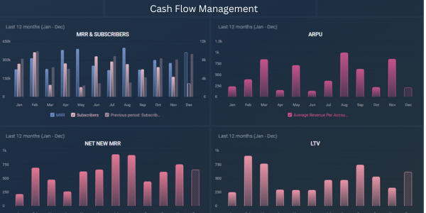 cash flow management dashboard